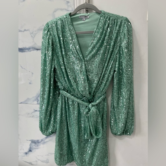 Fashion Nova Dresses & Skirts - mint formal sequin mini dress